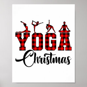 Affiche Père Noël de Noël drôle méditant amateur de yoga 