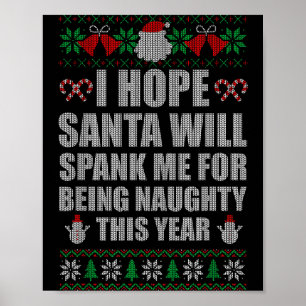 Affiche Père Noël de Noël Fessée Méchant Sale Sweat de Noë