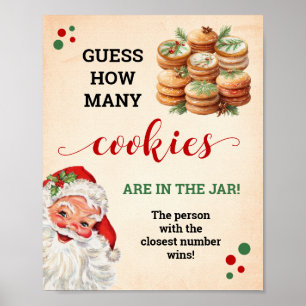 Affiche Père Noël Devine Combien de cookies Jeu Signal de