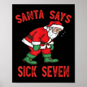 Affiche Père Noël dit malade sept drôle de Père Noël 6 7 M