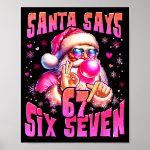 Affiche Père Noël dit six sept 6 7 Mème Père Noël Nk Bulle