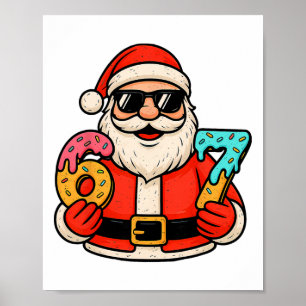 Affiche Père Noël drôle 67 Glace Crème Goutte Noël Xmas Ad