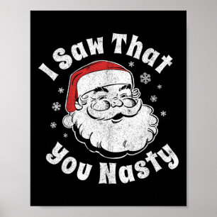 Affiche Père Noël drôle de Noël J'ai vu que vous êtes méch