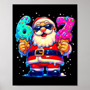 Affiche Père Noël drôle dit six sept 67 Meme Noël Xmas