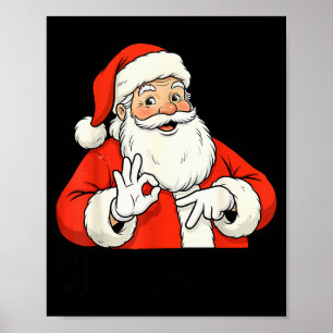 Affiche Père Noël drôle dit six sept Noël 67 Meme Xmas 
