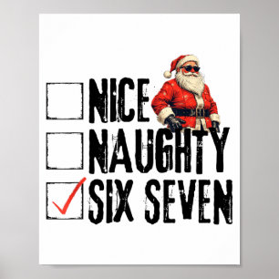 Affiche Père Noël drôle Nice méchant Six Sept Meme 67 Noël