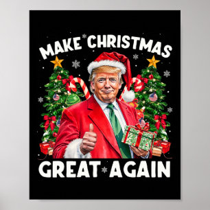Affiche Père Noël drôle Trump 2025 Faire Noël à nouveau gé