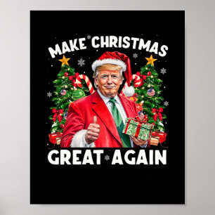 Affiche Père Noël drôle Trump 2025 Faire Noël de nouveau g