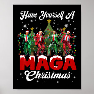 Affiche Père Noël drôle Trump Joyeux M.a.g.a Ch