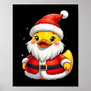 Affiche Père Noël en caoutchouc canard mignonne Noël vacan
