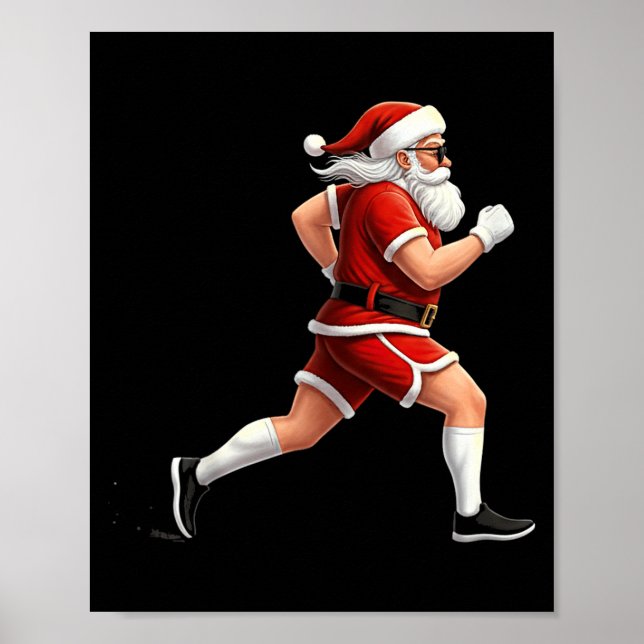 Affiche Père Noël en course Graphique Coureur de Noël Mara (Devant)