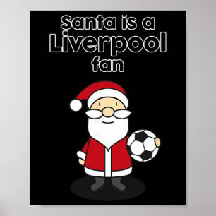 Affiche Père Noël est un fan de football de Liverpool Funn