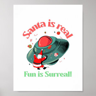Affiche Père Noël Est Vraiment Amusant, Surréaliste