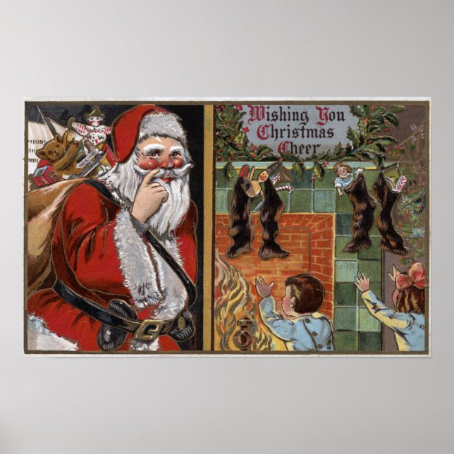 Affiche Père Noël et enfants à la recherche de Chimney (Devant)