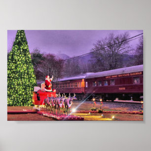 Affiche Père Noël et le Express polaire