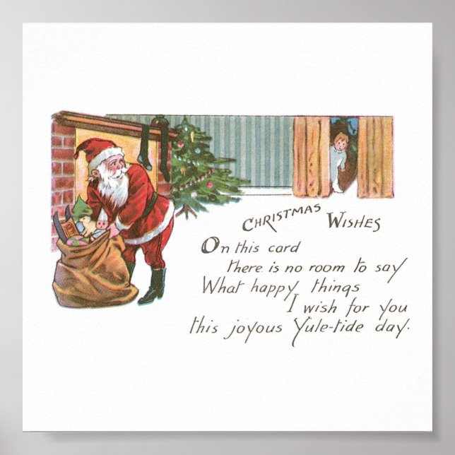 Affiche Père Noël et le petit garçon qui devrait dormir (Devant)