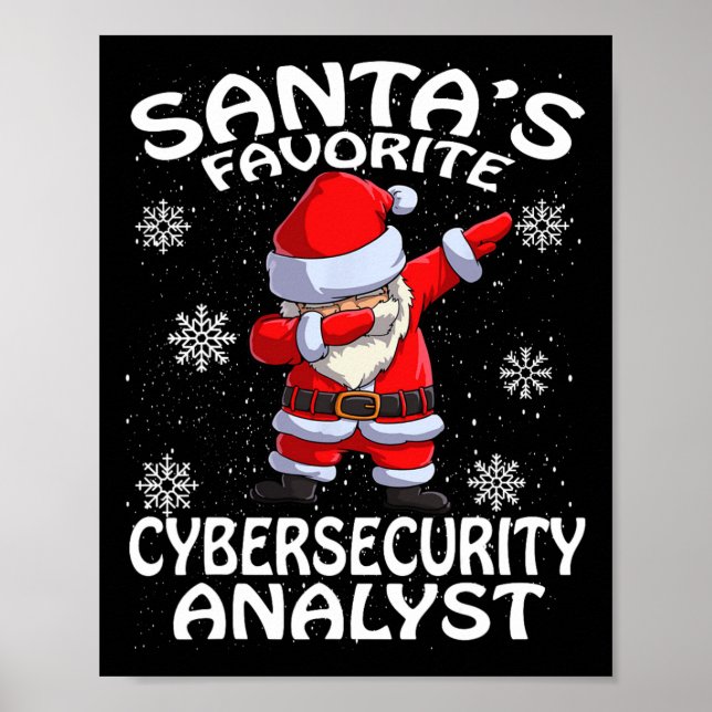Affiche Père Noël Favori Analyste de Cyber Sécurité Noël (Devant)