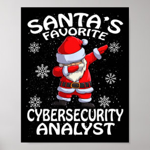 Affiche Père Noël Favori Analyste de Cyber Sécurité Noël