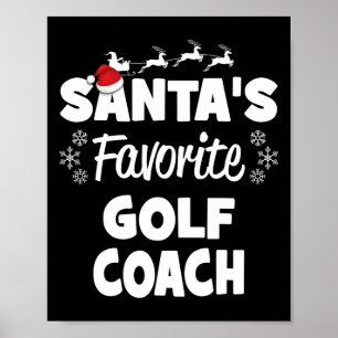 Affiche Père Noël Favori Golf Coach Fun Christmas Matching