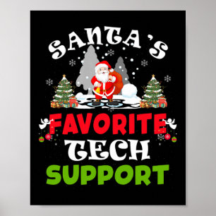 Affiche Père Noël Favori Tech Support Funny Christmas Vaca