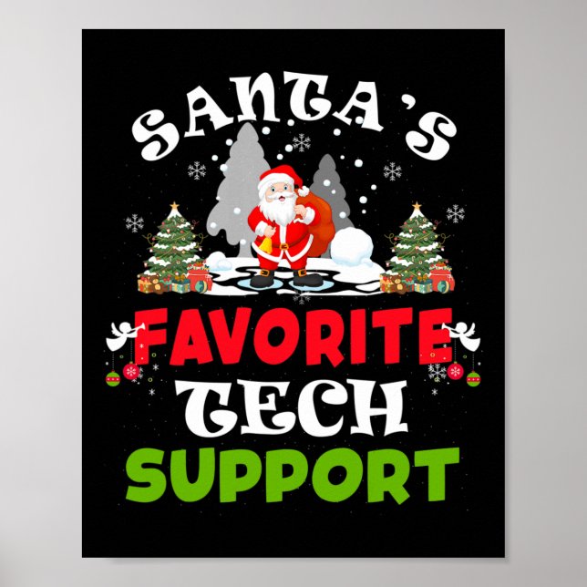 Affiche Père Noël Favori Tech Support Funny Christmas Vaca (Devant)