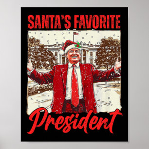 Affiche Père Noël Favorite Président Trump 2024 Fu Noël
