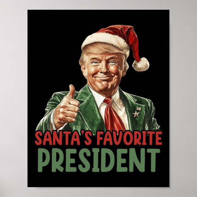 Affiche Père Noël Favorite Président Trump Noël 2024 (Devant)