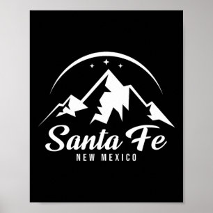 Affiche Père Noël Fe Nouveau Mexique Station de ski Ski Sn
