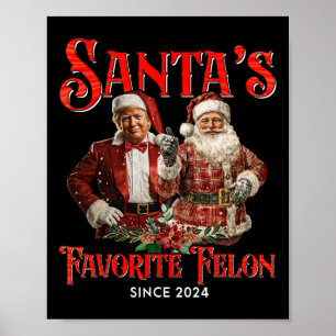 Affiche Père Noël Felon favori depuis Noël 2024 Noël F