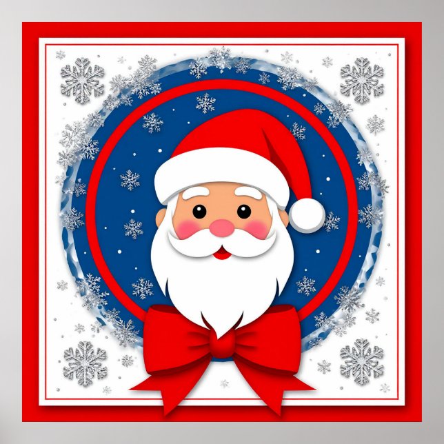 Affiche Père Noël festif (Devant)