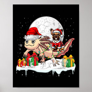Affiche Père Noël French Bulldog équitation Axolotl Christ