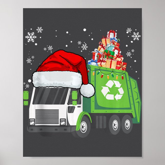 Affiche Père Noël Garbage Truck transportant la correspond (Devant)