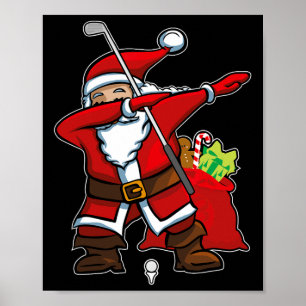Affiche Père Noël golf dabbing Noël Hip Hop Dab Danse Gif