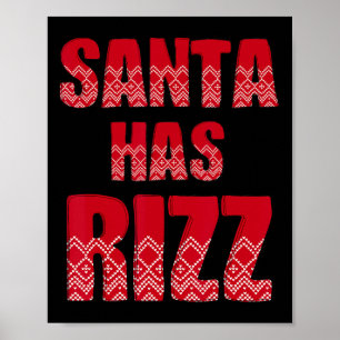 Affiche Père Noël Has Rizz - Drôle Gen Alpha Slang Noël T