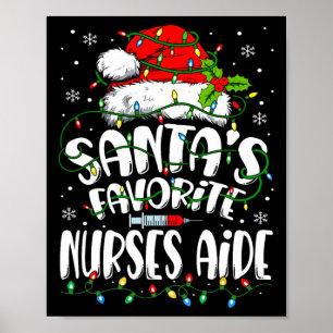 Affiche Père Noël Infirmières favorites Aide Infirmière de