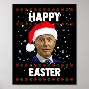 Affiche Père Noël Joe Biden Joyeux Noël Pâques moche Sweat