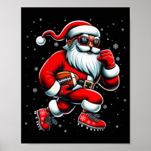 Affiche Père Noël jouant au football hommes garçons Noël f