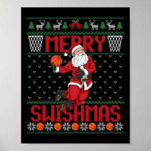 Affiche Père Noël jouant Sketll Ugly Christmas Sweater Swi