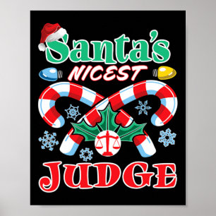 Affiche Père Noël le juge le plus gentil Funny Noël coquin