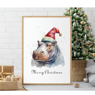 Affiche Père Noël Little Hippo, coutume