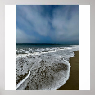 Affiche Père Noël Monica Beach en automne.