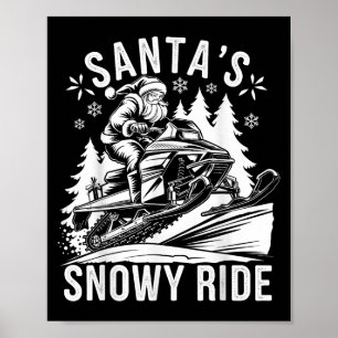 Affiche Père Noël Motoneige Conduite Motoneige Noël