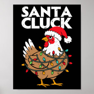 Affiche Père Noël Noël de poulet drôle de vacances Hommes
