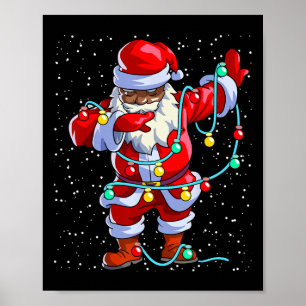 Affiche Père Noël Noël noir Afro Afro-Américain