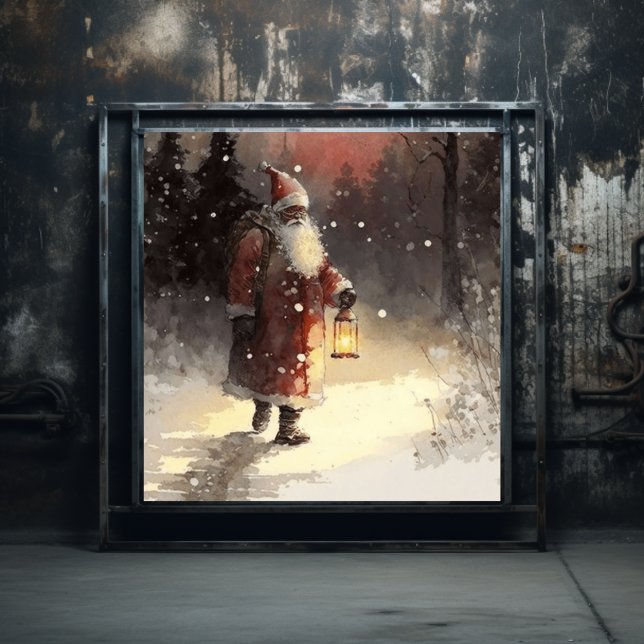 Affiche Père Noël Noir Rouge Velvet Elégance (Créateur téléchargé)