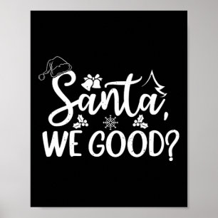 Affiche Père Noël Nous Bon Drôle Naughty Ou Jolie Liste No