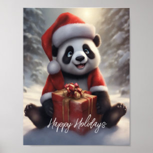 Affiche Père Noël Panda Bear