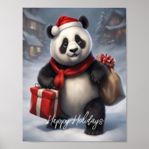 Affiche Père Noël Panda Bear