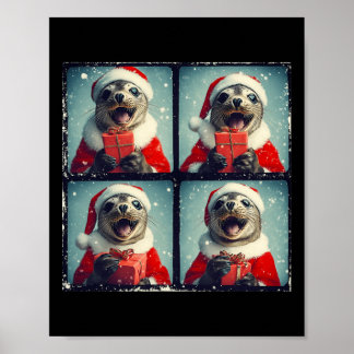 Affiche Père Noël Phoque Océan Animal Photographie Sea Lio