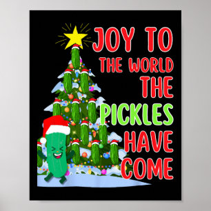 Affiche Père Noël Pickle Christmas Tree Lights Amusant Pic